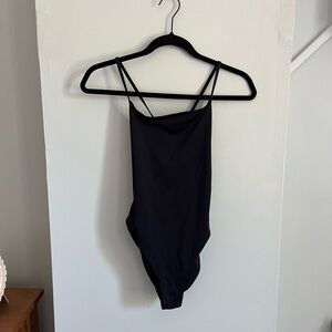 Girlfriend Collective high cut Black Strappy Swimsuit